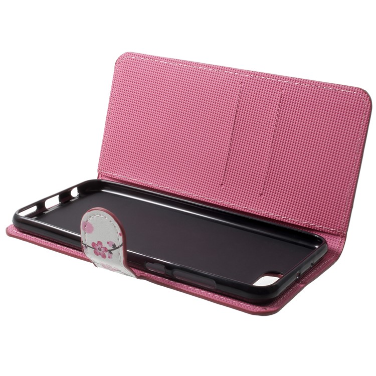 Pattern Printing Leather Wallet Protective Shell for Huawei Honor V10/View 10 - Plum Blossom-5