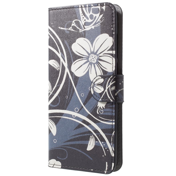 Patterned Wallet Leather Protective Case for Huawei Honor V10/View 10 - Butterfly Flower-2