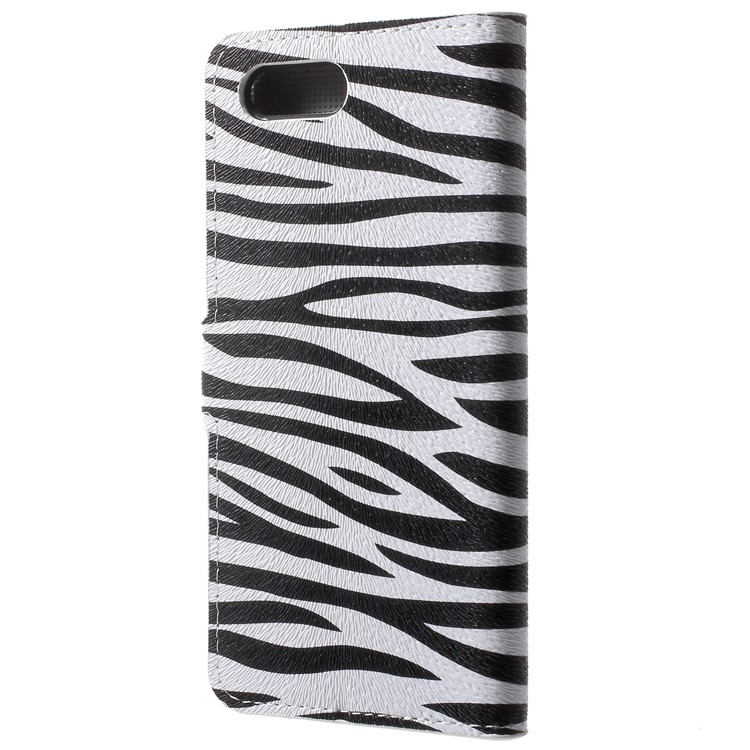 Patterned Leather Wallet Mobile Cover for Huawei Honor V10/View 10 - Zebra Pattern-3