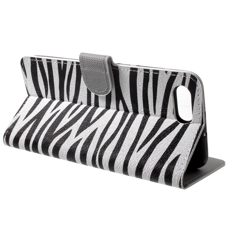 Patterned Leather Wallet Mobile Cover for Huawei Honor V10/View 10 - Zebra Pattern-4