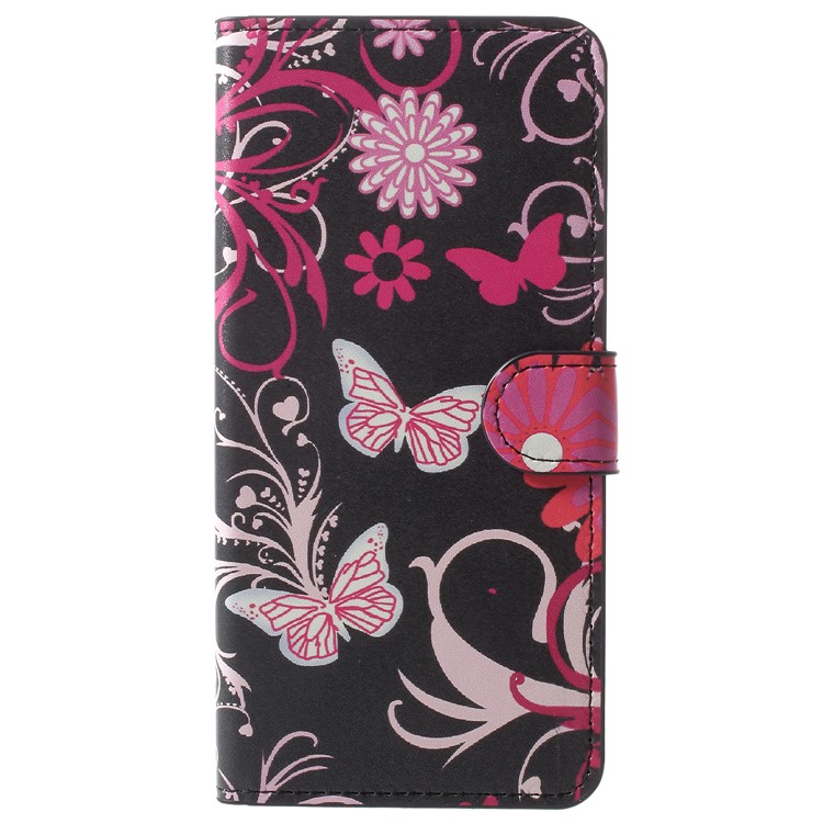 Patterned Wallet Leather Flip Mobile Casing for Huawei Honor V10/View 10 - Floral Butterflies-1