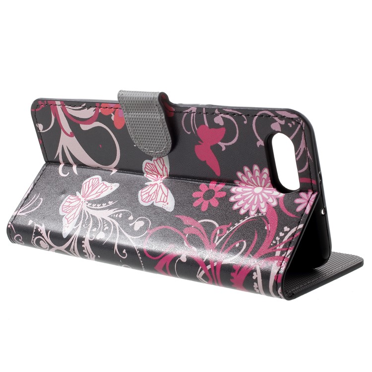 Patterned Wallet Leather Flip Mobile Casing for Huawei Honor V10/View 10 - Floral Butterflies-4