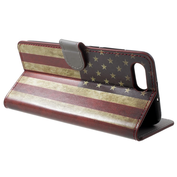 Pattern Printing Leather Wallet Mobile Case for Huawei Honor V10/View 10 - Vintage US Flag-4