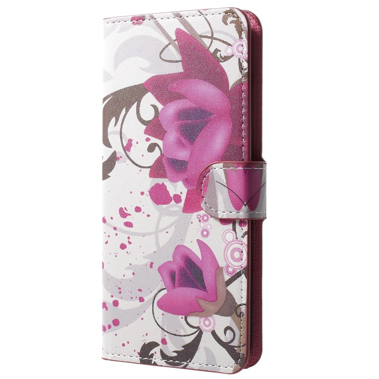Pattern Printing Wallet Leather Flip Shell for Huawei Honor V10/View 10 - Kapok Flowers-2