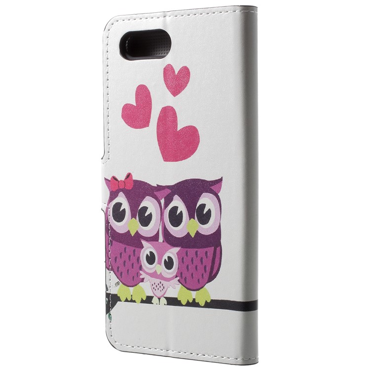 Patterned Wallet Leather Flip Stand Cover for Huawei Honor V10/View 10 - Owls Family-3