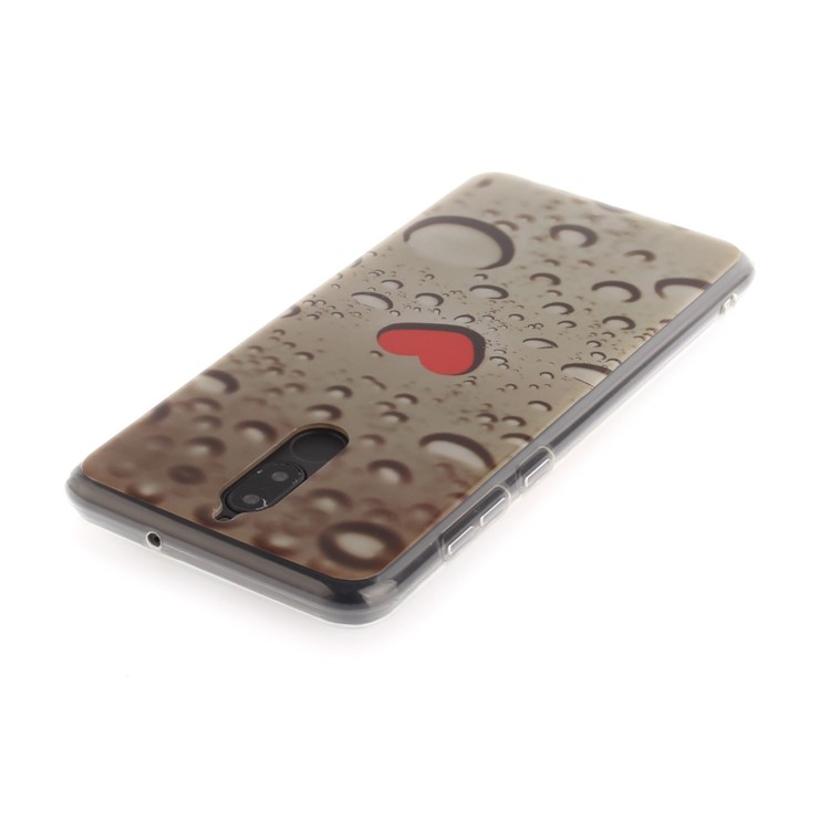 Patterned IMD TPU Cellphone Case for Huawei Mate 10 Lite / Maimang 6 / nova 2i / Honor 9i (India) - Red Heart and Raindrop-4