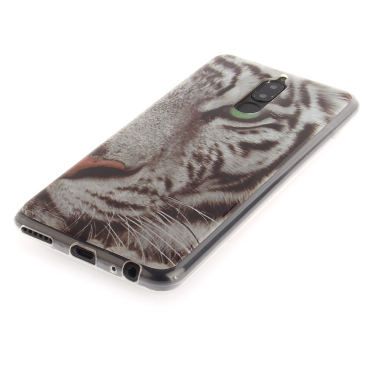 For Huawei Mate 10 Lite / Maimang 6 / nova 2i / Honor 9i (India) Patterned IMD Flexible Mobile Case (TPU) - Tiger with Green Eye-3