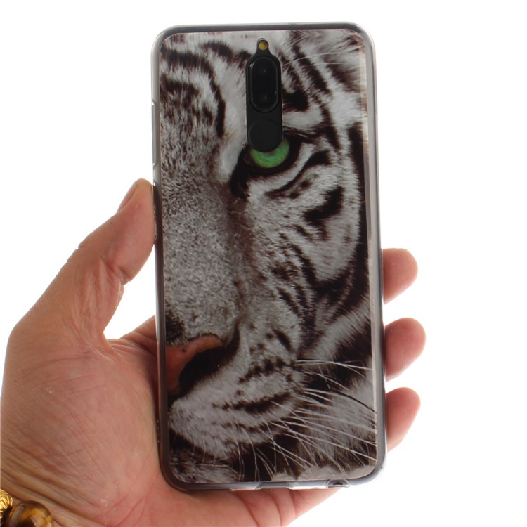 For Huawei Mate 10 Lite / Maimang 6 / nova 2i / Honor 9i (India) Patterned IMD Flexible Mobile Case (TPU) - Tiger with Green Eye-5