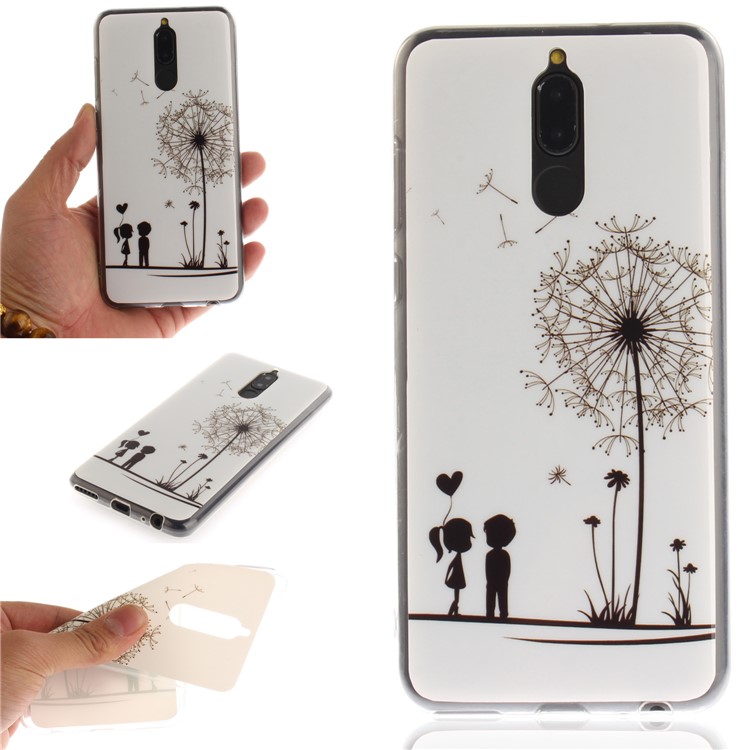 Patterned IMD TPU Jelly Cover for Huawei Mate 10 Lite / Maimang 6 / nova 2i / Honor 9i (India) - Lovers and Dandelion-1