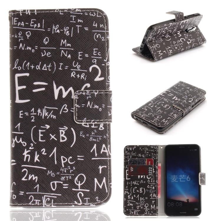 Patterned PU Leather Wallet Stand Protective Mobile Phone Cover for Huawei Mate 10 Lite / nova 2i / Maimang 6 / Honor 9i (India) - Formula-1