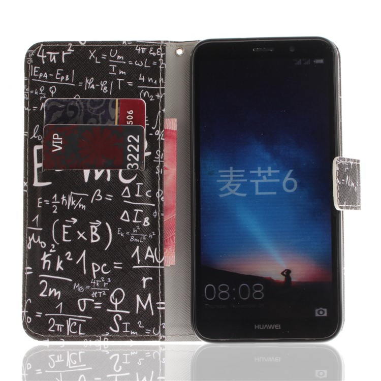 Patterned PU Leather Wallet Stand Protective Mobile Phone Cover for Huawei Mate 10 Lite / nova 2i / Maimang 6 / Honor 9i (India) - Formula-8