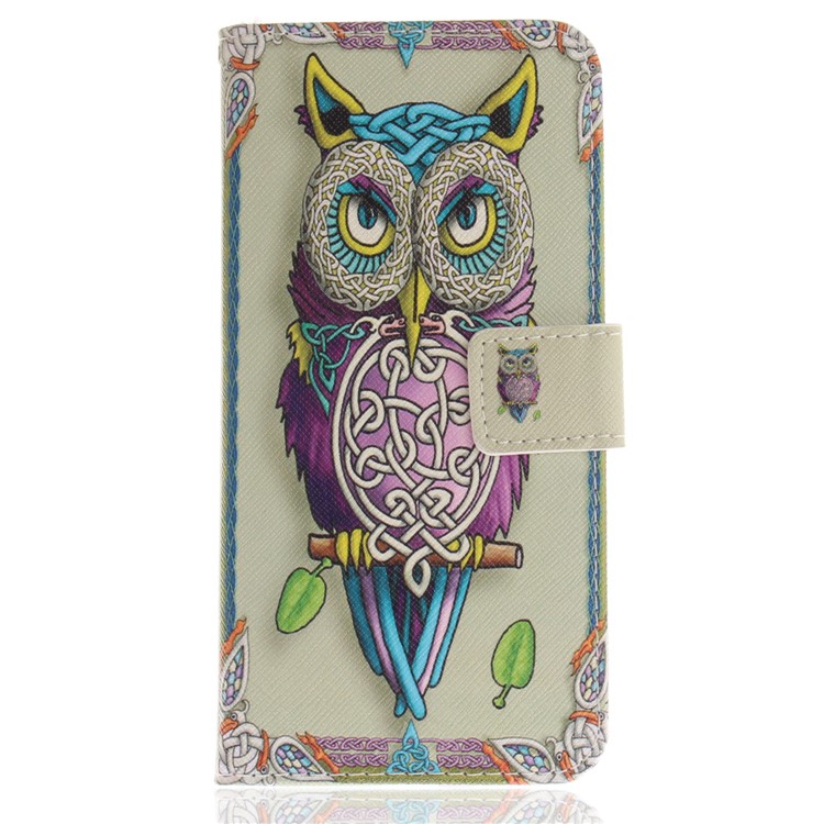 Patterned PU Leather Wallet Stand Protective Mobile Phone Casing for Huawei Mate 10 Lite / nova 2i / Maimang 6 / Honor 9i (India) - Owl-2