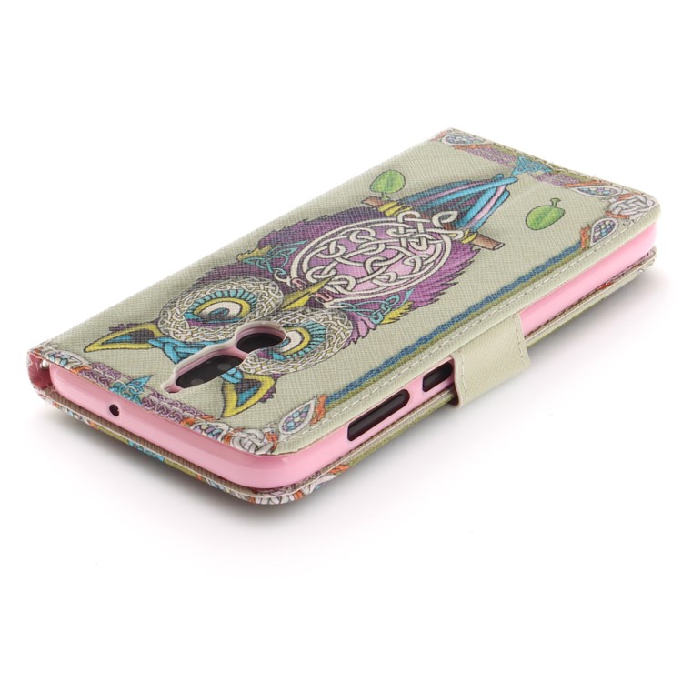 Patterned PU Leather Wallet Stand Protective Mobile Phone Casing for Huawei Mate 10 Lite / nova 2i / Maimang 6 / Honor 9i (India) - Owl-5