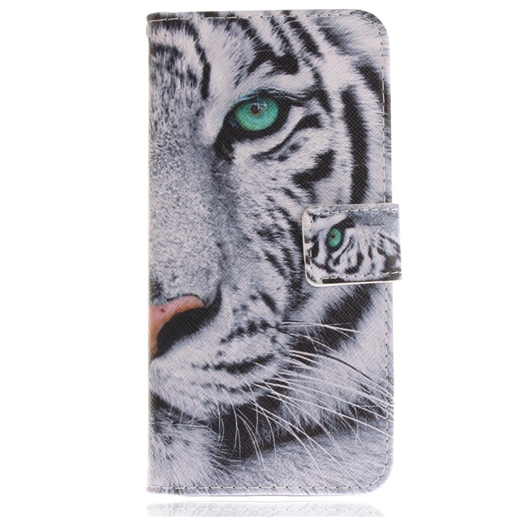 Patterned PU Leather Wallet Stand Protective Cell Phone Cover for Huawei Mate 10 Lite / nova 2i / Maimang 6 / Honor 9i (India) - Tiger-2