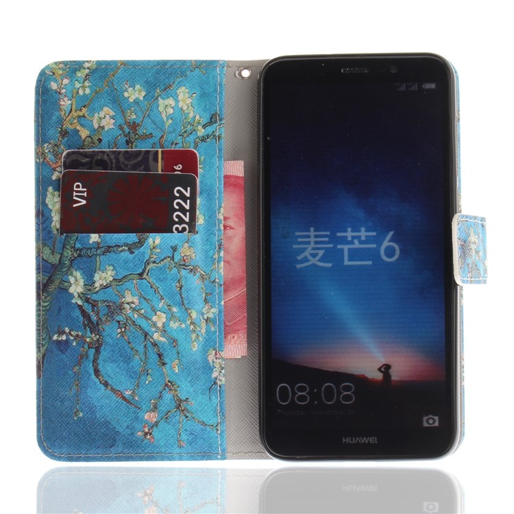 Patterned PU Leather Wallet Stand Protective Cell Phone Casing for Huawei Mate 10 Lite / nova 2i / Maimang 6 / Honor 9i (India) - Wintersweet-8