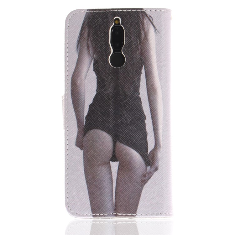 Patterned PU Leather Wallet Stand Protective Phone Shell for Huawei Mate 10 Lite / nova 2i / Maimang 6 / Honor 9i (India) - Hot Girl-3