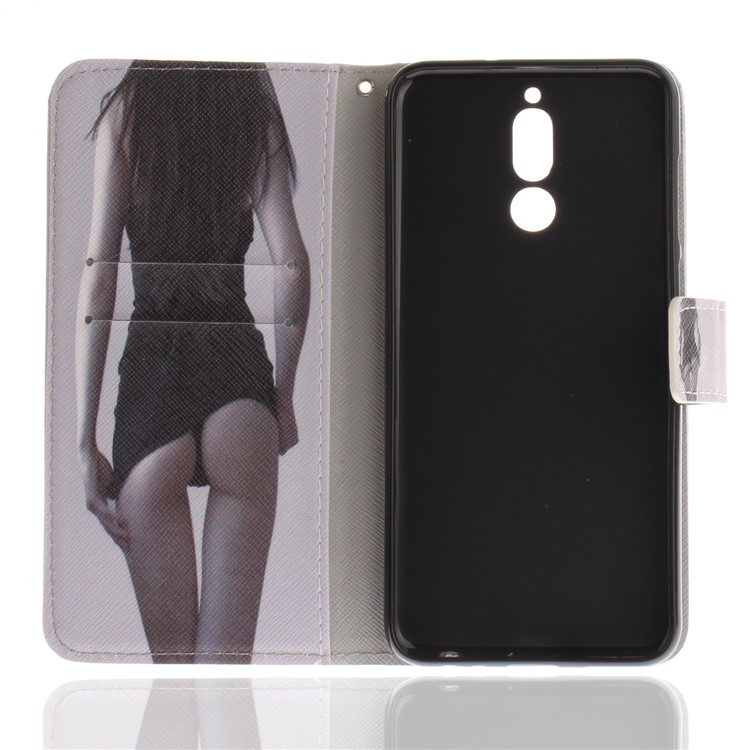 Patterned PU Leather Wallet Stand Protective Phone Shell for Huawei Mate 10 Lite / nova 2i / Maimang 6 / Honor 9i (India) - Hot Girl-9