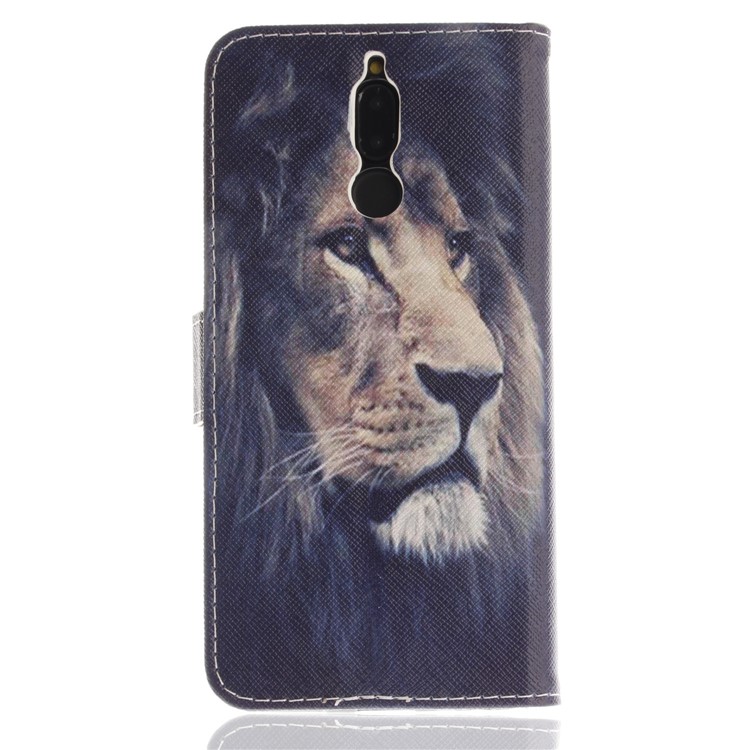 Patterned PU Leather Wallet Stand Protective Shell for Huawei Mate 10 Lite / nova 2i / Maimang 6 / Honor 9i (India) - Desperate Lion-3