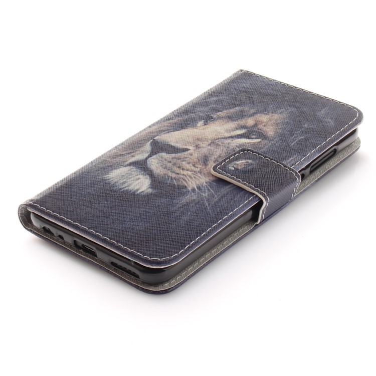 Patterned PU Leather Wallet Stand Protective Shell for Huawei Mate 10 Lite / nova 2i / Maimang 6 / Honor 9i (India) - Desperate Lion-4