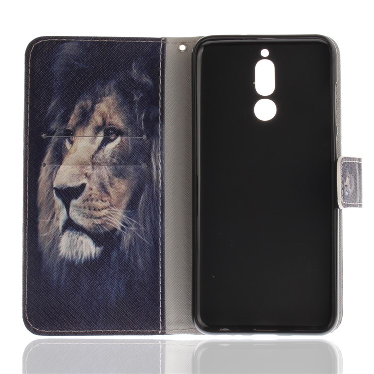 Patterned PU Leather Wallet Stand Protective Shell for Huawei Mate 10 Lite / nova 2i / Maimang 6 / Honor 9i (India) - Desperate Lion-9