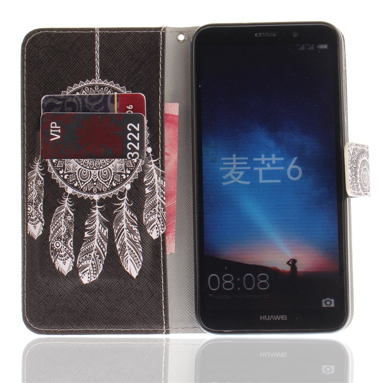 Funda Protectora Del Soporte De La Cartera De Cuero De La PU Para Huawei Mate 10 Lite / nova 2i / Maimang 6 / Honor 9i (india) - Atrapasueños-8