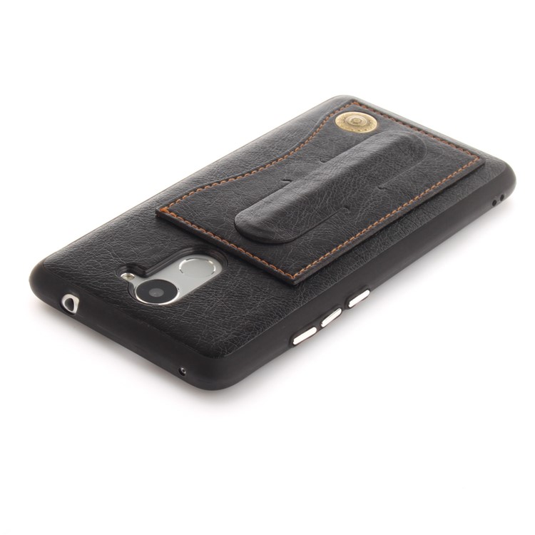 Card Holder PU Leather Coated TPU Case with Kickstand for Huawei Y7 (2017)/Y7 Prime/Enjoy 7 Plus - Black-5