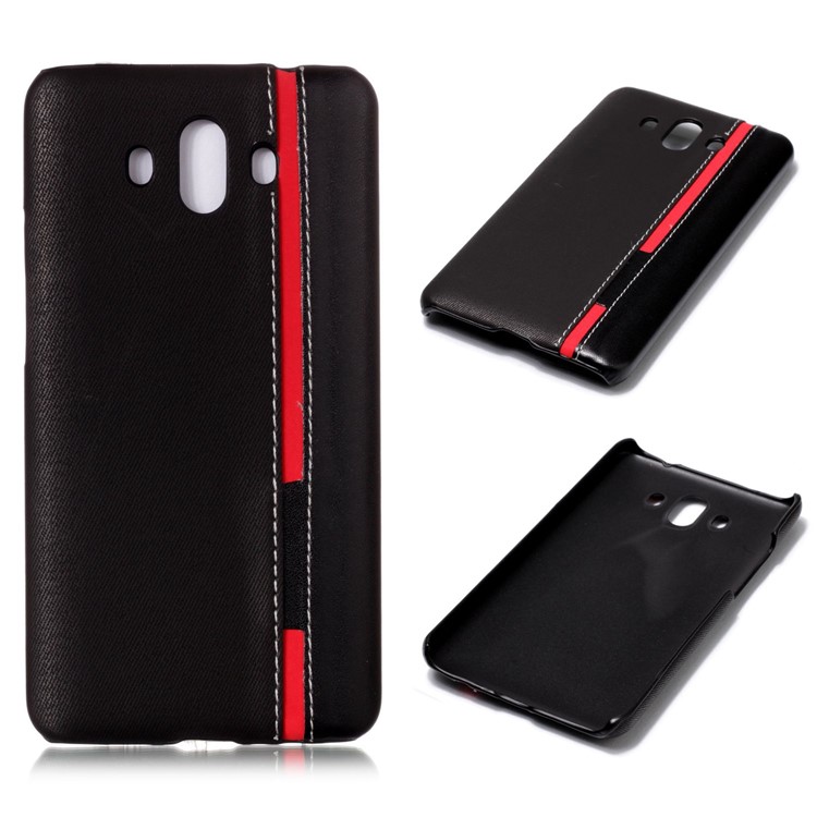 Contrast Color PU Leather Coated PC Mobile Phone Case for Huawei Mate 10 - Black-1