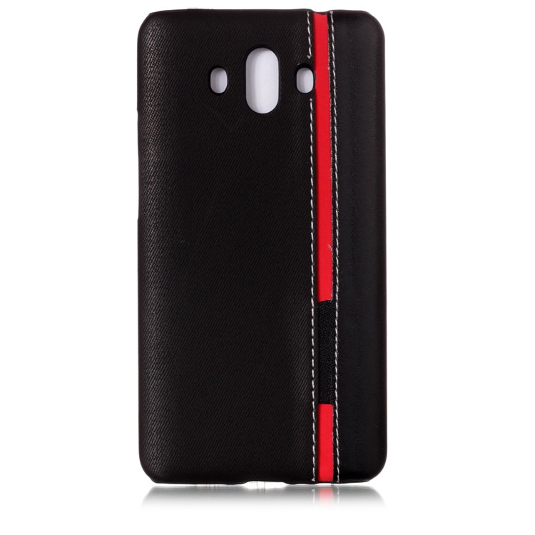 Contrast Color PU Leather Coated PC Mobile Phone Case for Huawei Mate 10 - Black-2