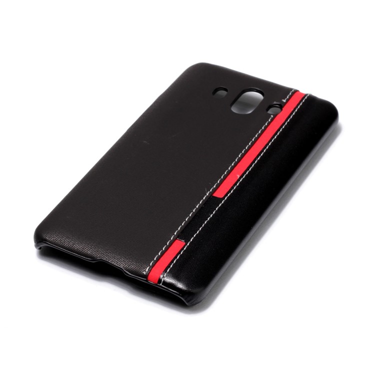 Contrast Color PU Leather Coated PC Mobile Phone Case for Huawei Mate 10 - Black-4