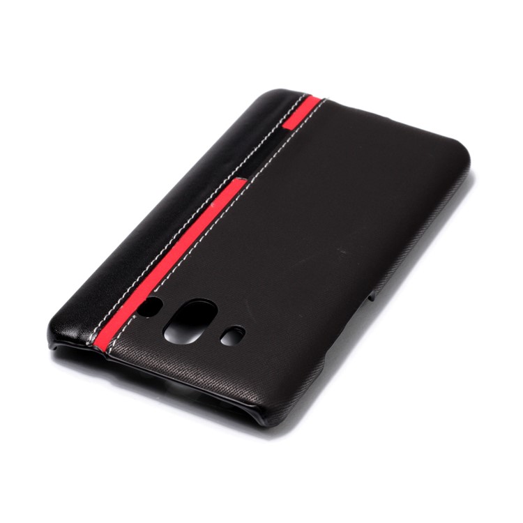 Contrast Color PU Leather Coated PC Mobile Phone Case for Huawei Mate 10 - Black-5