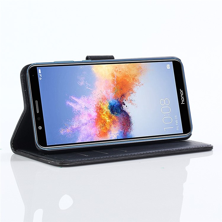 Crazy Horse Retro Leather Wallet Stand Case for Huawei Honor 7X - Coffee-10