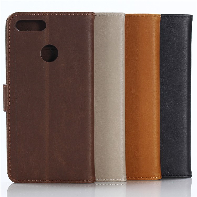 Crazy Horse Retro Leather Wallet Stand Case for Huawei Honor 7X - Coffee-12