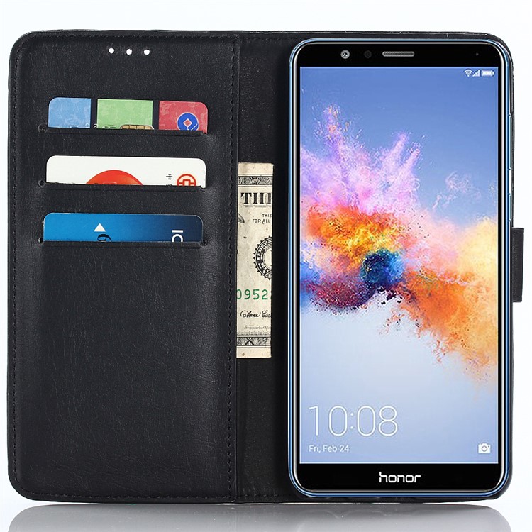 Crazy Horse Retro Leather Wallet Stand Case for Huawei Honor 7X - Coffee-6