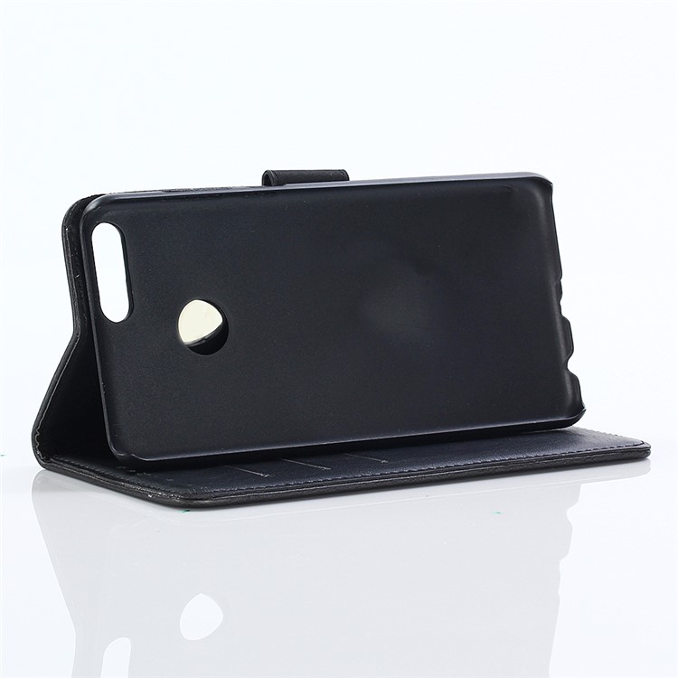 Crazy Horse Retro Leather Wallet Stand Case for Huawei Honor 7X - Coffee-9