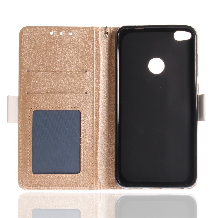 Butterfly Pattern Leather Wallet Stand Case for Huawei P8 Lite (2017) / Honor 8 Lite - White-11
