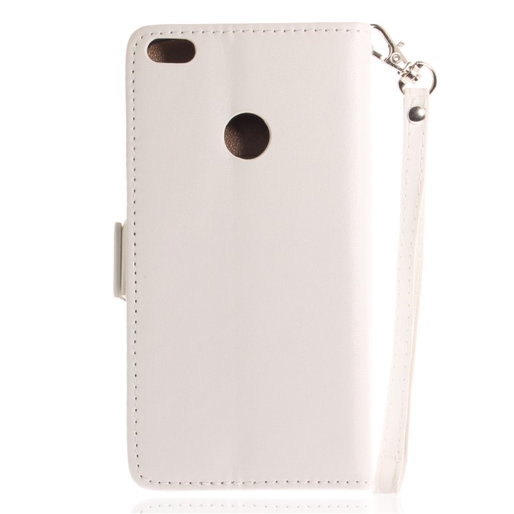 Butterfly Pattern Leather Wallet Stand Case for Huawei P8 Lite (2017) / Honor 8 Lite - White-3