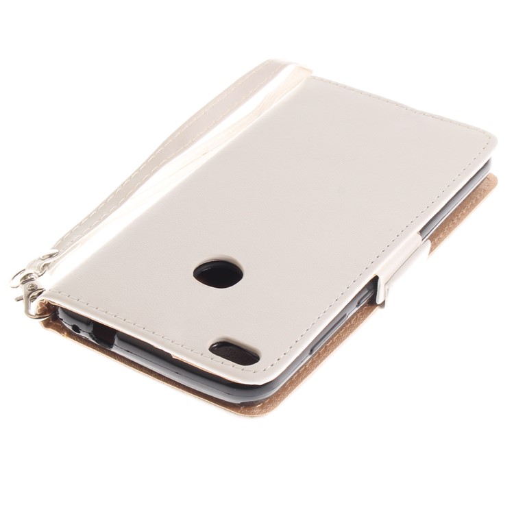 Butterfly Pattern Leather Wallet Stand Case for Huawei P8 Lite (2017) / Honor 8 Lite - White-7