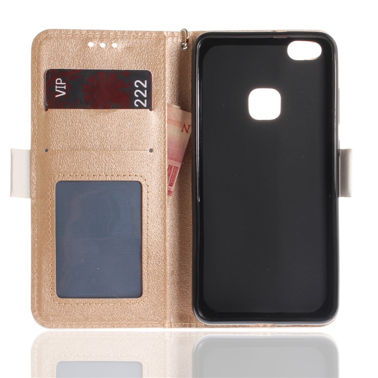 Butterfly Pattern Leather Wallet Stand Case for Huawei P10 Lite - White-10