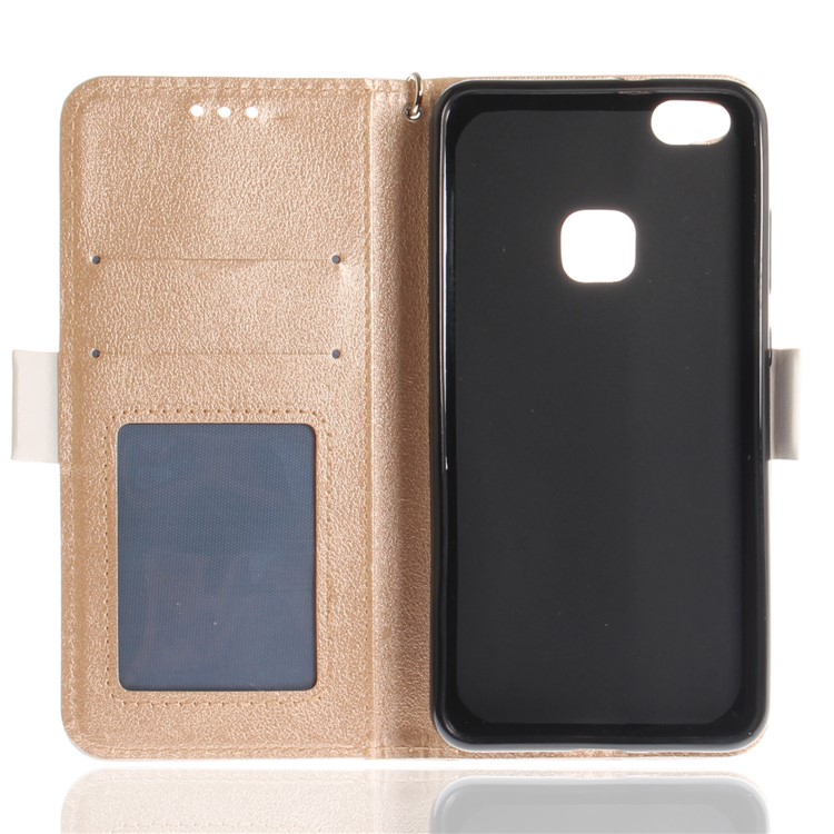 Butterfly Pattern Leather Wallet Stand Case for Huawei P10 Lite - White-11