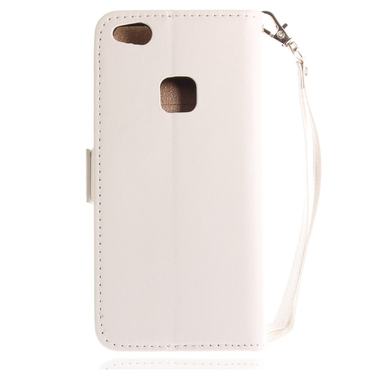 Butterfly Pattern Leather Wallet Stand Case for Huawei P10 Lite - White-3