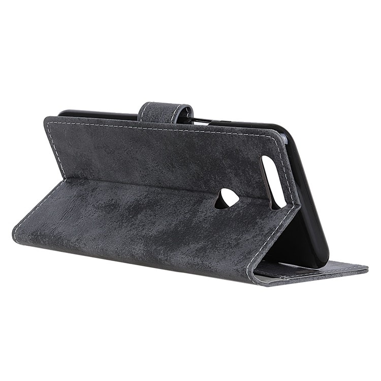 Portafogli Stile Vintage Custodia Protettiva In Pelle PU Per Huawei P Smart / Goditi 7S - Grigio-6
