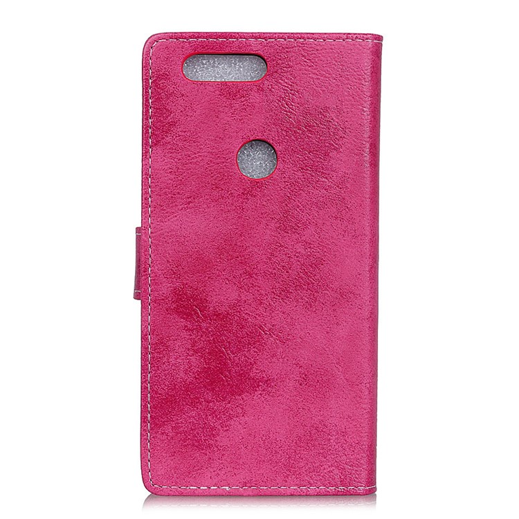 Vintage Style Wallet PU Leather Stand Protective Cover for Huawei P Smart / Enjoy 7S - Rose-4