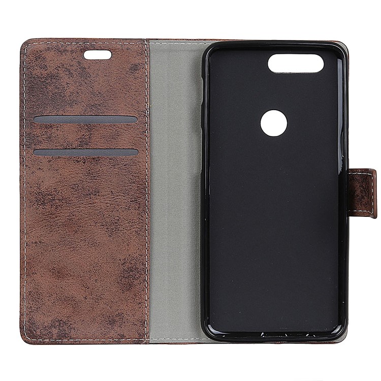 Vintage Style Wallet PU Leather Stand Protective Casing for Huawei P Smart / Enjoy 7S - Brown-5