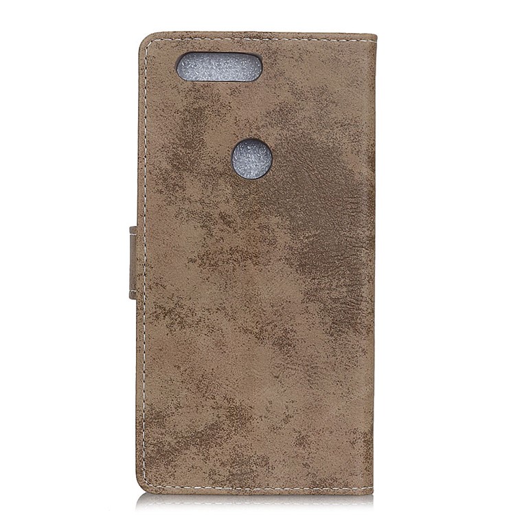 Vintage Style Wallet PU Leather Stand Protective Mobile Phone Case for Huawei P Smart / Enjoy 7S - Khaki-4