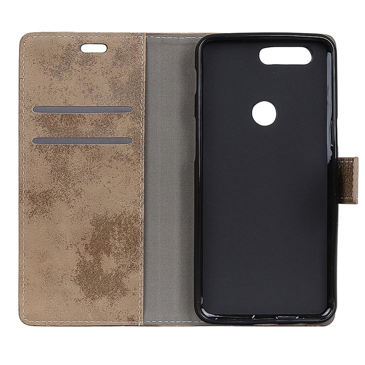 Vintage Style Wallet PU Leather Stand Protective Mobile Phone Case for Huawei P Smart / Enjoy 7S - Khaki-5