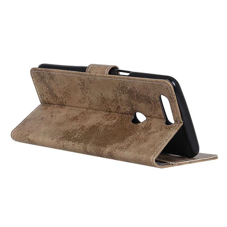 Vintage Style Wallet PU Leather Stand Protective Mobile Phone Case for Huawei P Smart / Enjoy 7S - Khaki-6