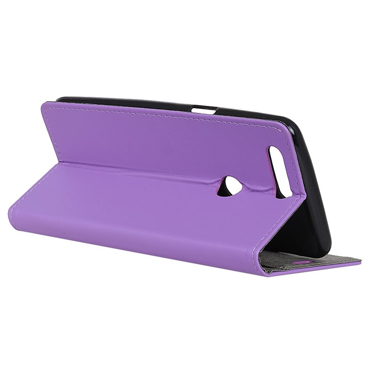Leather Stand Cover with Card Slots for Huawei P Smart / Enjoy 7S - Purple-4