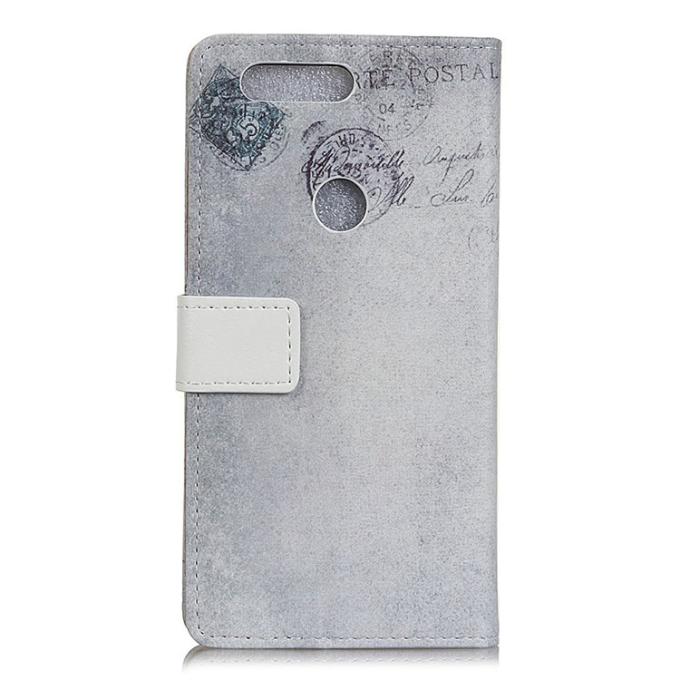 Pattern Printing Leather Wallet Case for Huawei P Smart / Enjoy 7S - Cat Holding Heart and American Flag-2