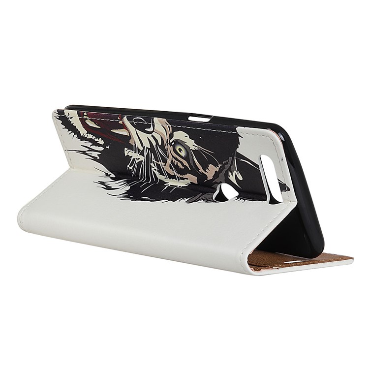 Pattern Printing Wallet Leather Stand Cover for Huawei P Smart / Enjoy 7S - Tiger Pattern-3