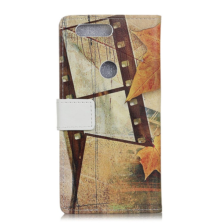 Pattern Printing Wallet Leather Phone Case for Huawei P Smart / Enjoy 7S - Maple Leaves and Eiffel Tower-2
